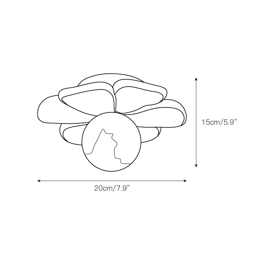 Crèmekleurige bloemvormige plafondlamp HL2961