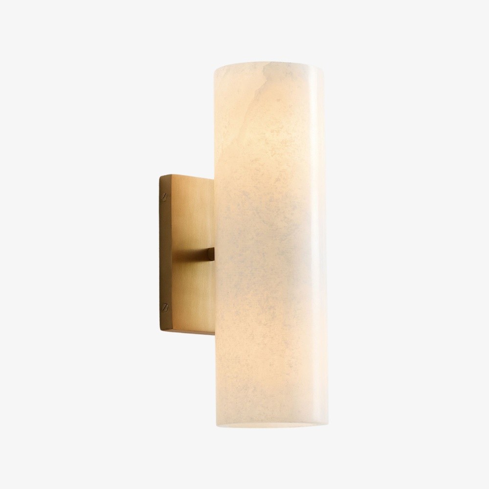 Wolvina Natural Marble Tube Wandlamp met Strakke Metalen Details HL1427