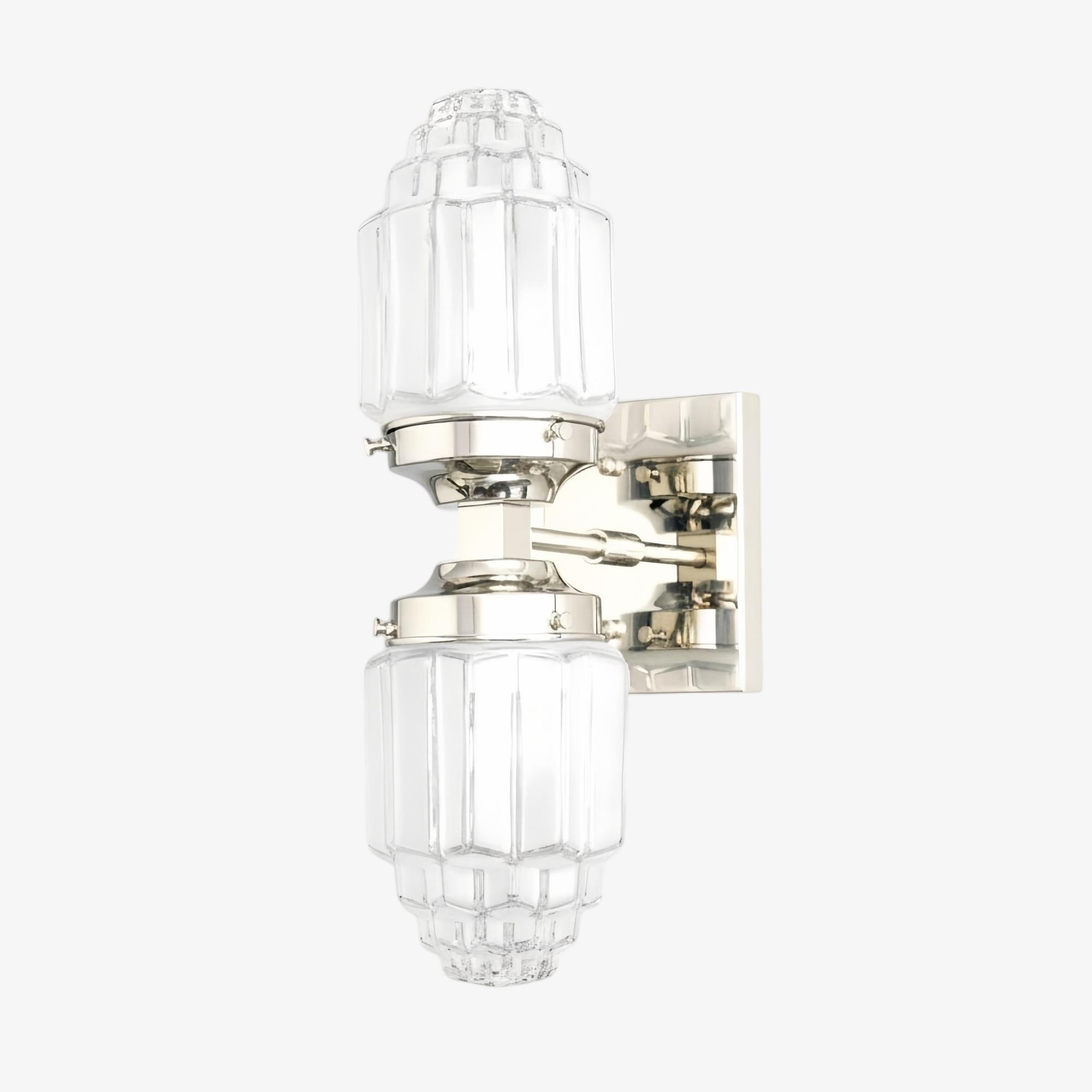 Tierlux Glazen Art Deco Wandlamp - Glazen Gematteerde Bollen met Wolkenkrabberbol HL1656