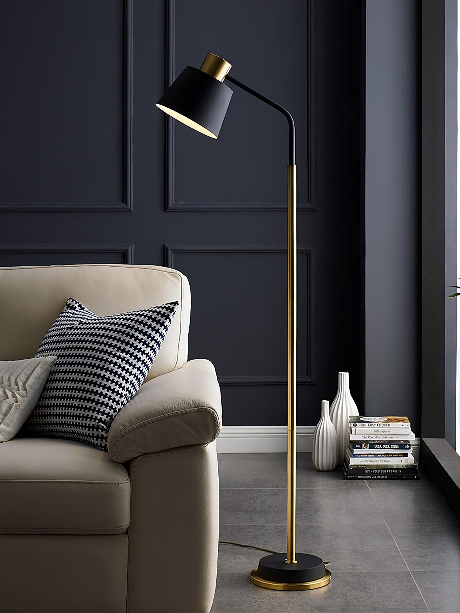 Moderne eenvoudige luxe metalen kleurblokkerende vloerlamp HL448