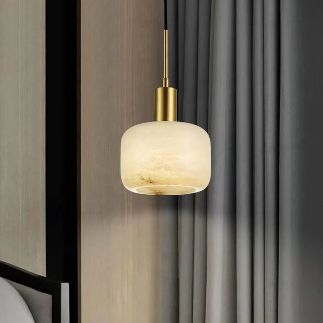 Velia Acorn Alabaster Minimalistische Hanglamp HL3497