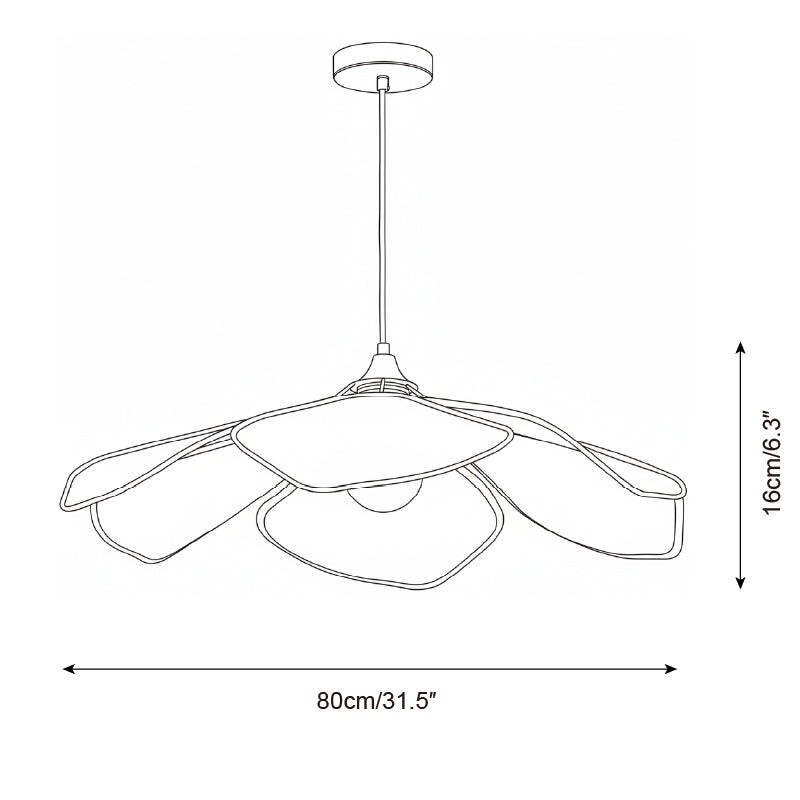 Hanglamp met raffia bloemblaadjes HL2804