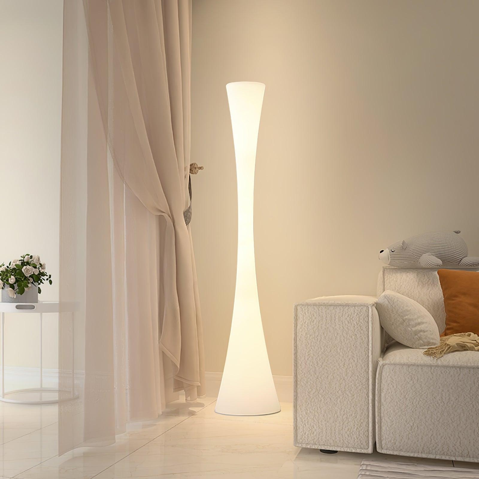 Romantische eenvoudige witte kolomvloerlamp HL997