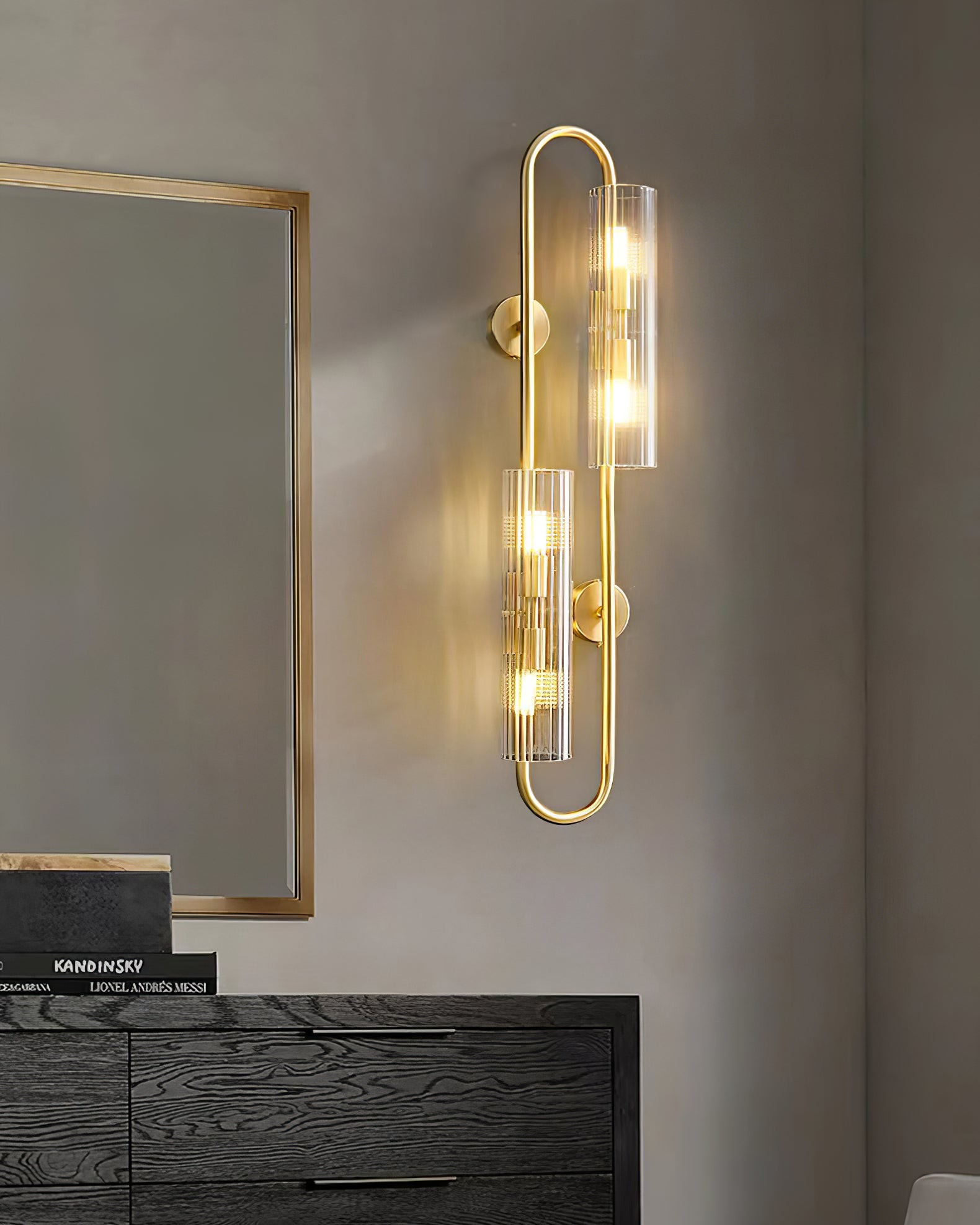 Dubbele messing wandlamp HL1138