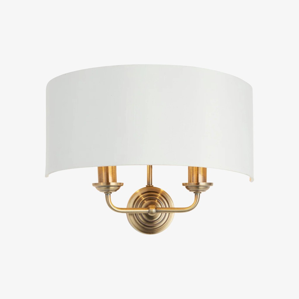 Tela Classic wandlamp met stoffen kap - Elegante wandlamp met metalen afwerking voor woonkamer/slaapkamer HL2025