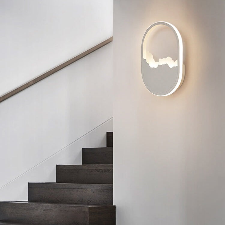 WaveGlow - Moderne ovale LED wandlamp van ijzer met een verfijnd golfdesign HL1212