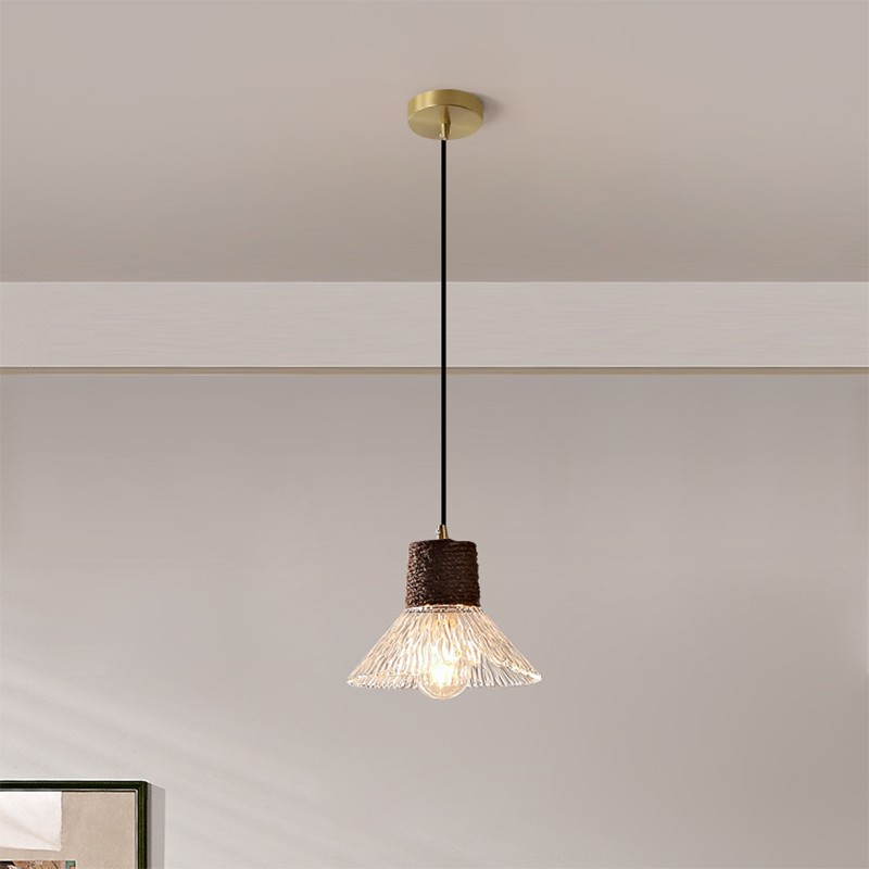 Nordic henneptouw glazen hanglamp HL1209