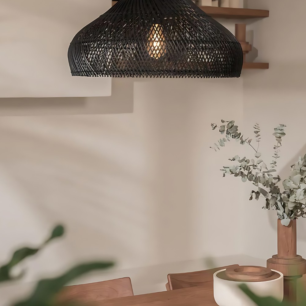 Retro Boheemse hanglamp van rotan HL3389