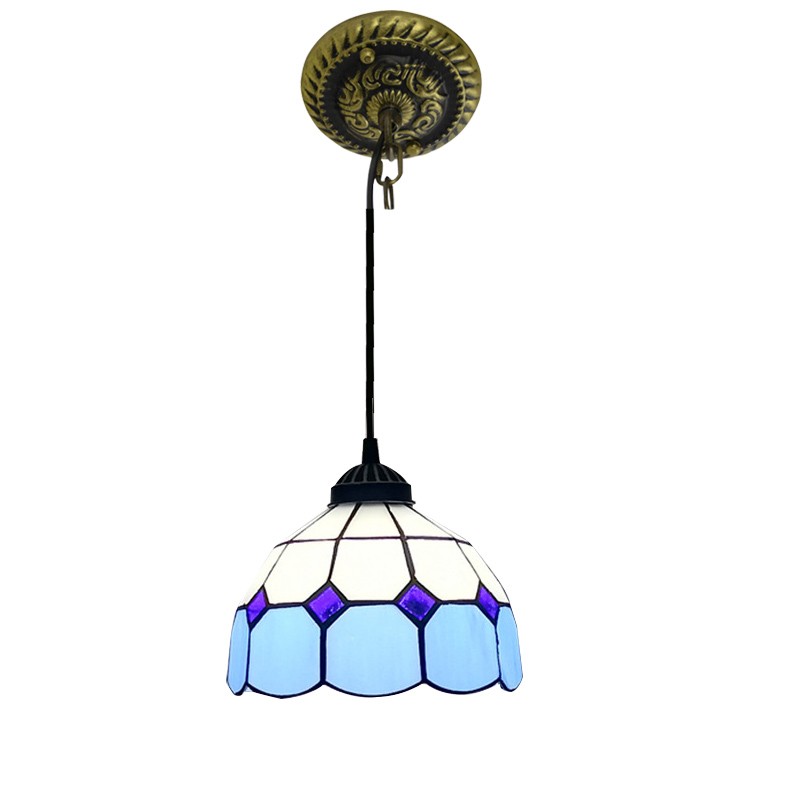 Hanglamp In Vintage Gekleurd Glas In Tiffany Stijl HL13