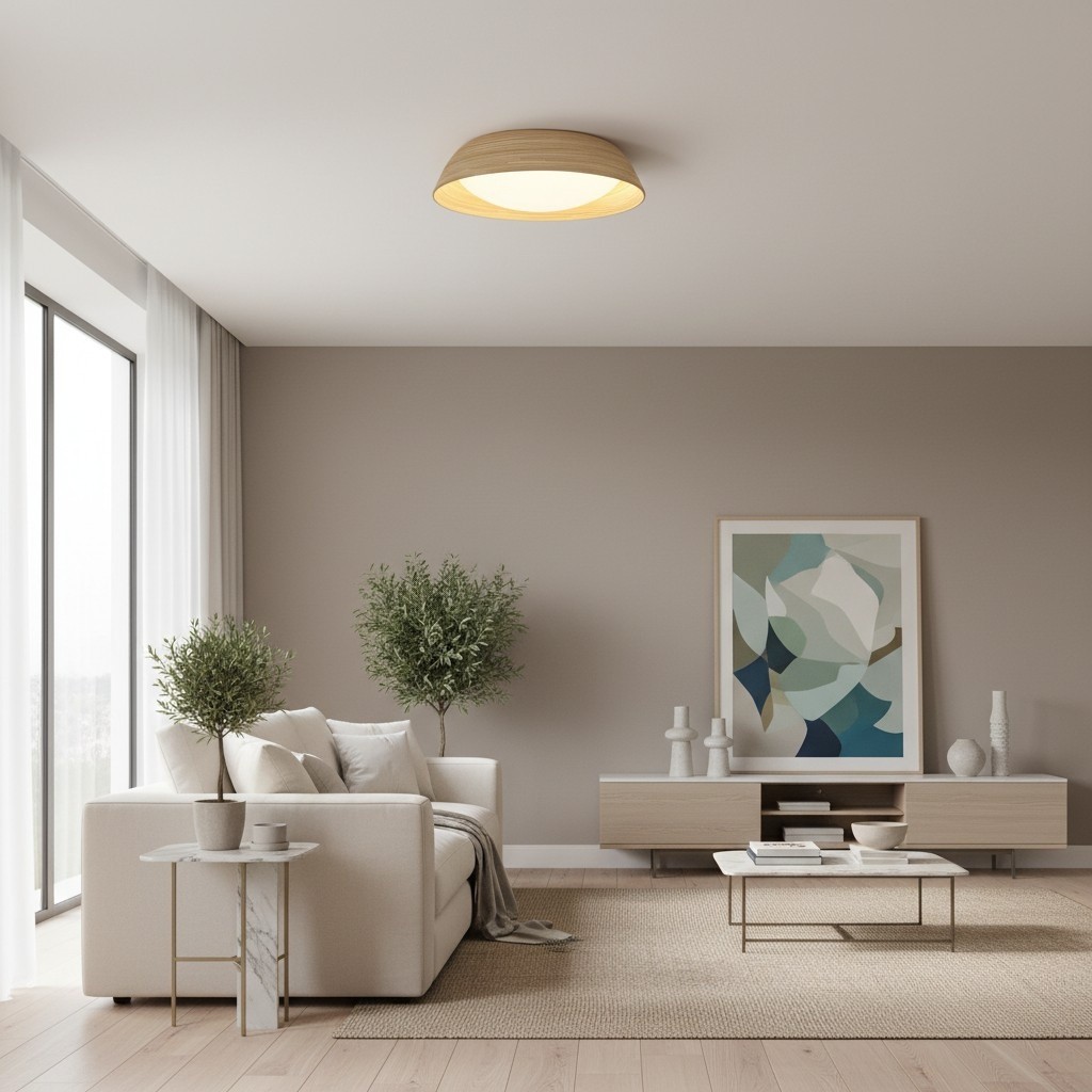 Bambori plafondlamp in Japandi-stijl met bamboestructuur - Natuurlijke accentverlichting voor de woonkamer HL2452