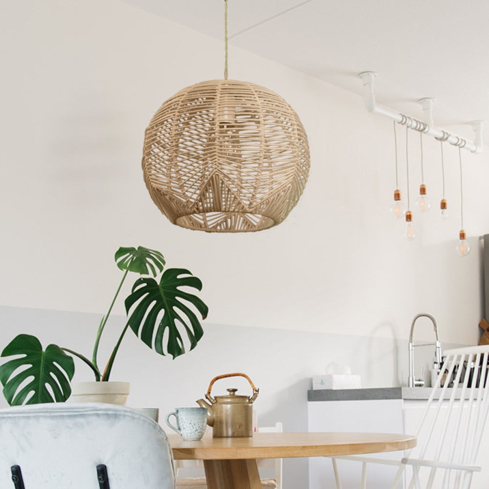 Natuurlijk geweven bol rotan hanglamp HL163