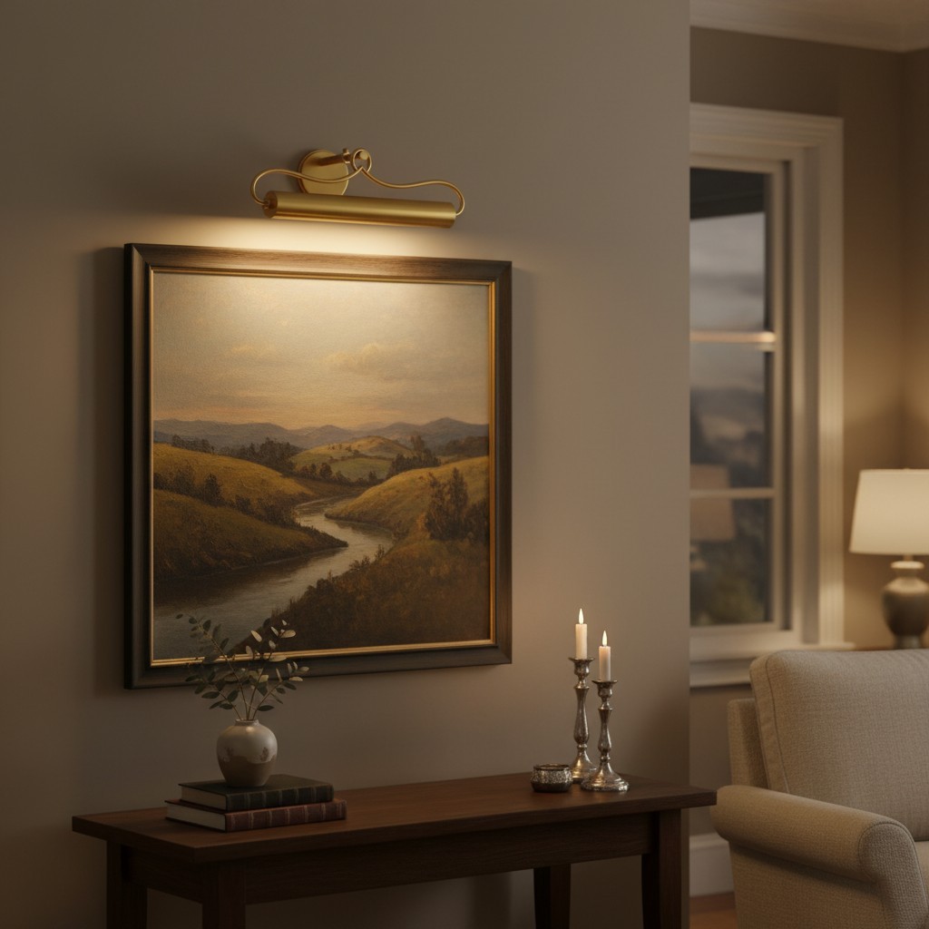 Aurix schilderijlamp met gebogen arm - elegante wandverlichting voor kunst- en woonruimtes HL2004