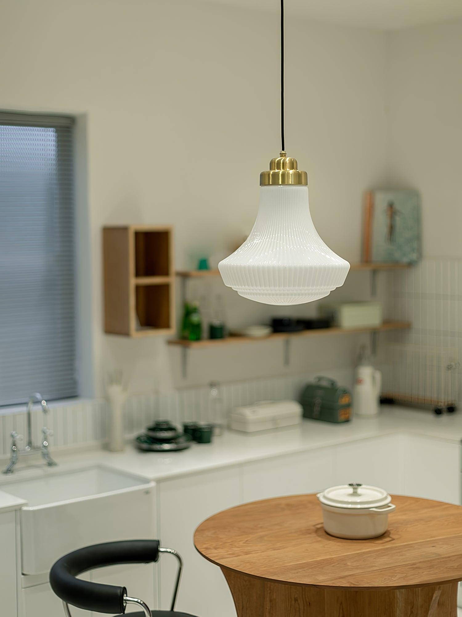Klassieke messing albasten glazen hanglamp HL746