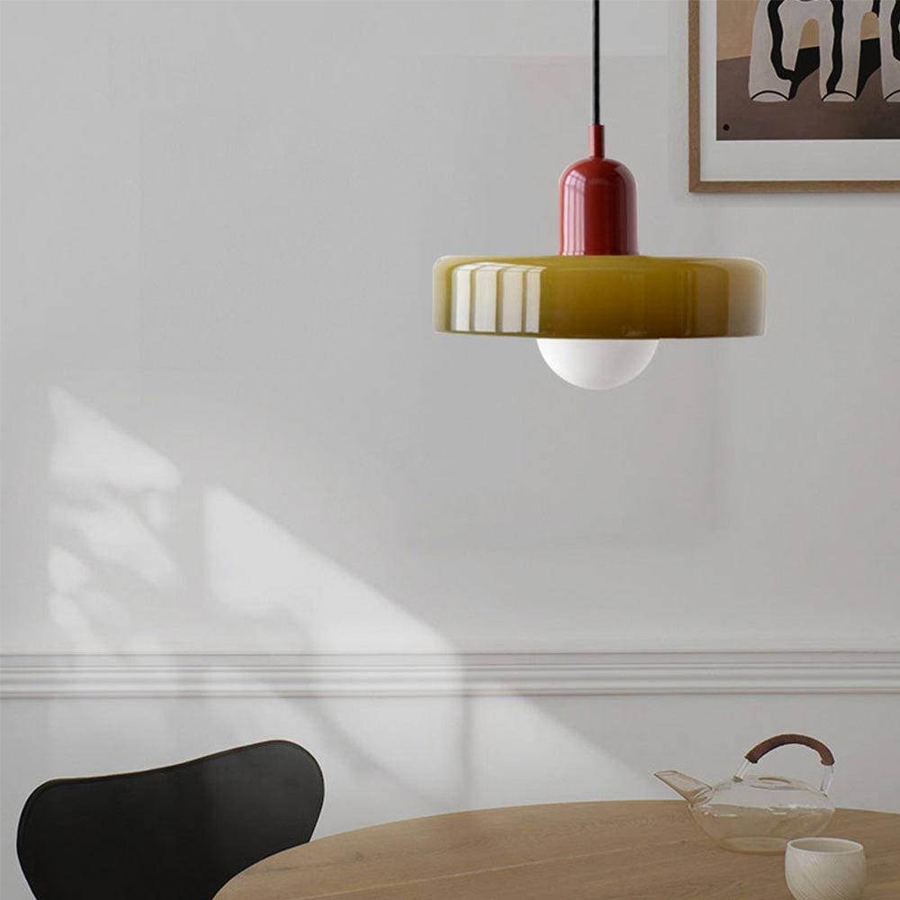 Kalo Disc Kleurrijke Hanglamp - Moderne Glazen Hanglamp voor de Eetkamer HL2447