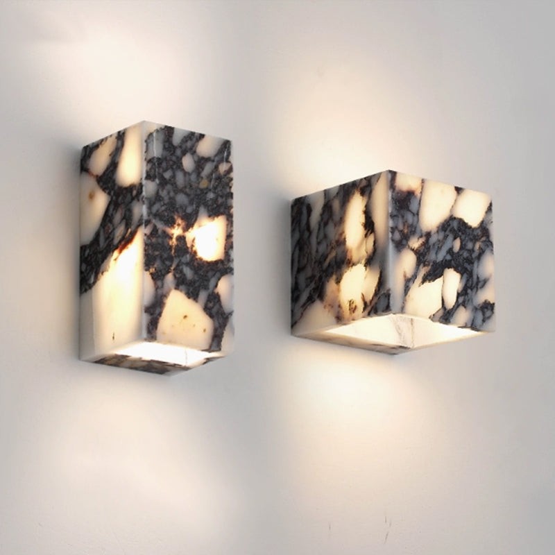 Vierkante marmeren wandlamp HL3178