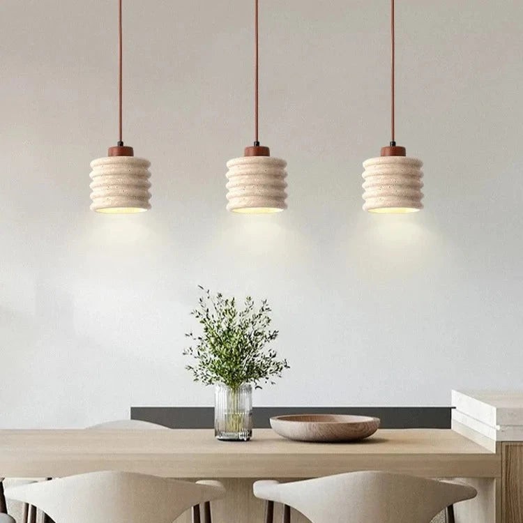Hanglamp HL3488 van travertijn, gele grotsteen