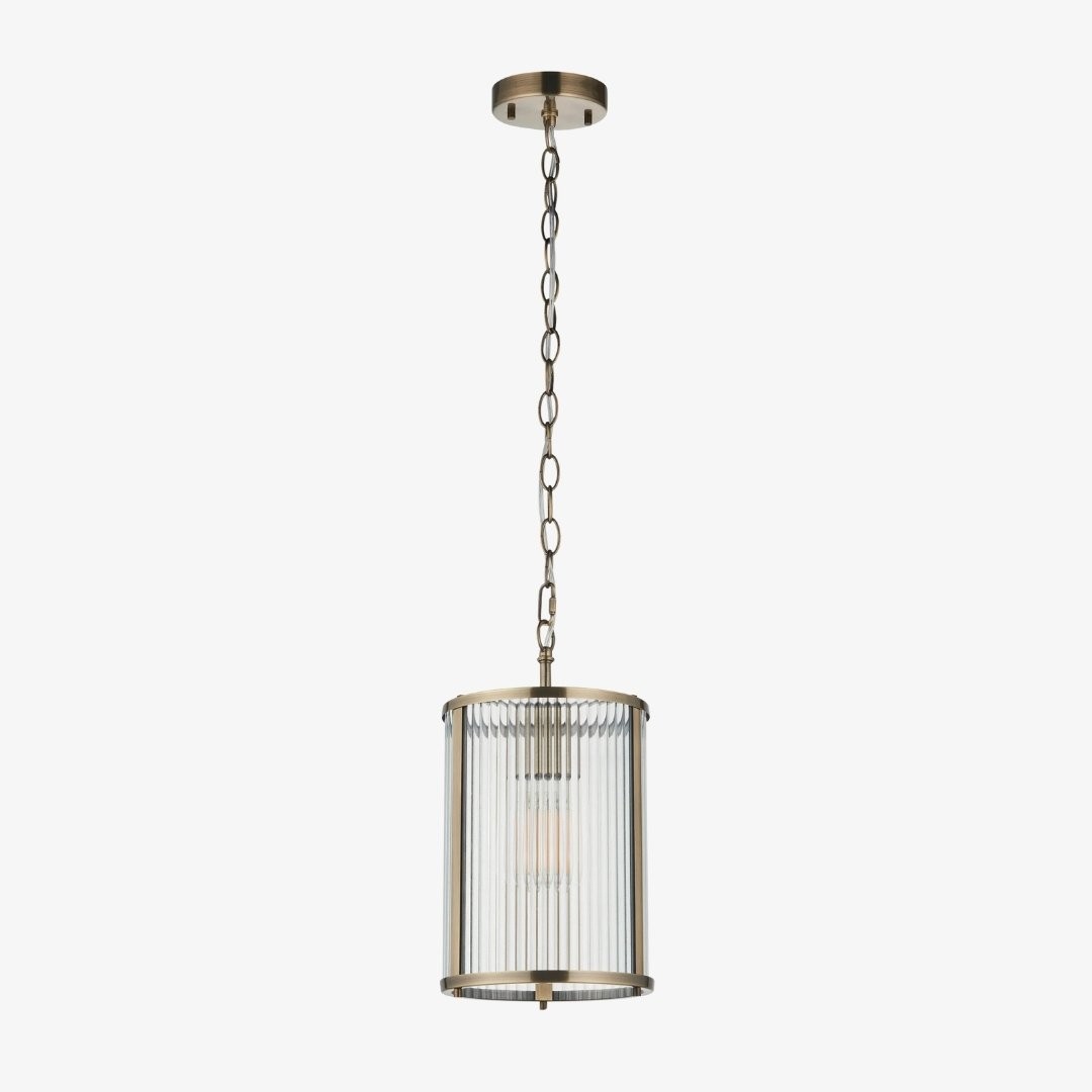 RibGlow Hanglamp met geribbeld glas - Hanglamp in antieke stijl voor de eetkamer HL2044