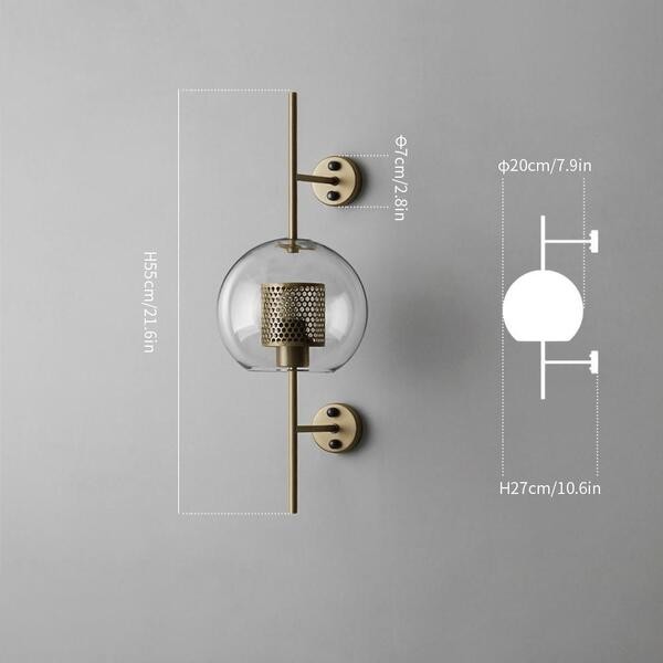 Vintage Glazen Wandlamp Woonkamer Industrieel HL50