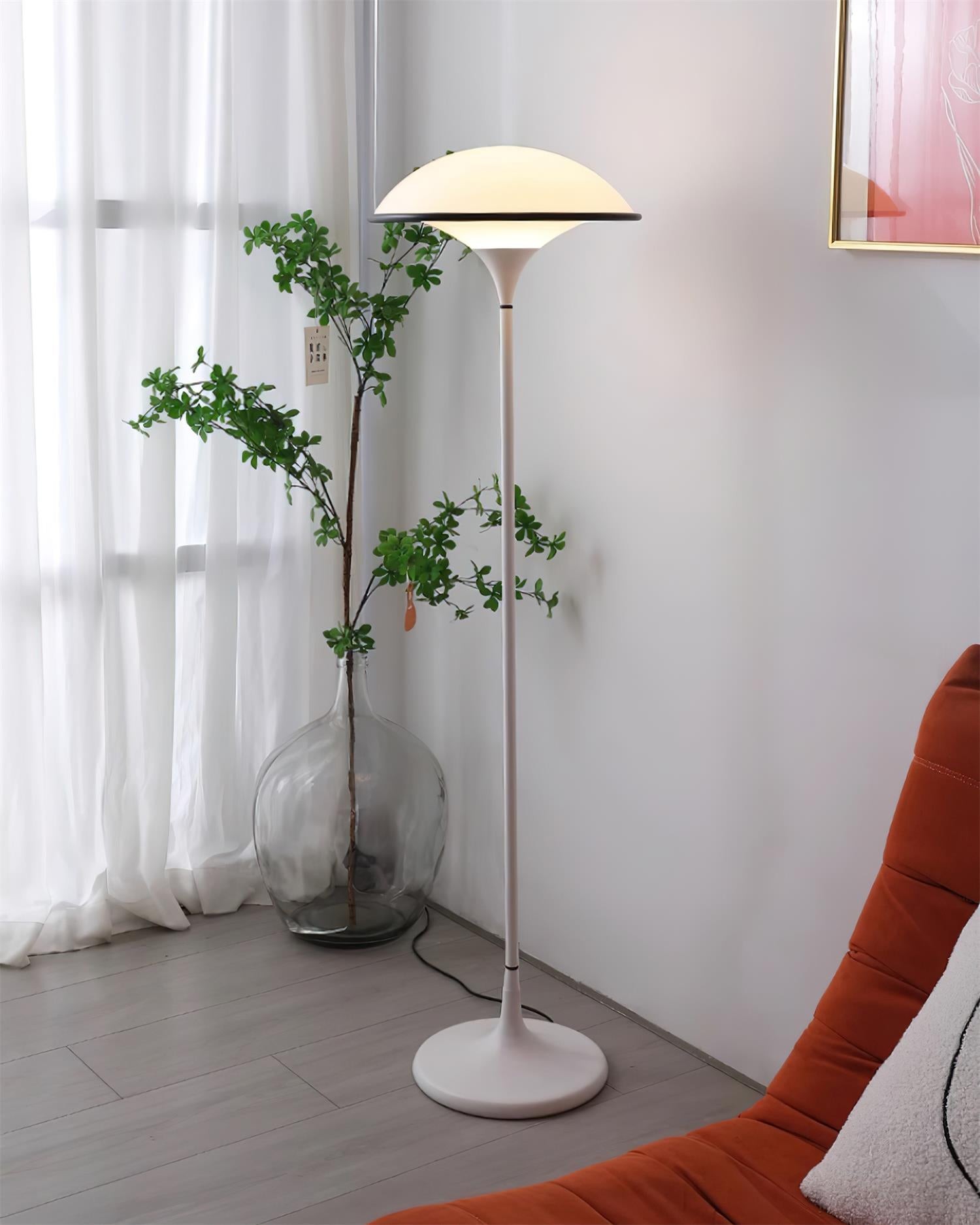 Deense Retro Witte Vliegende Schotel Vloerlamp HL424