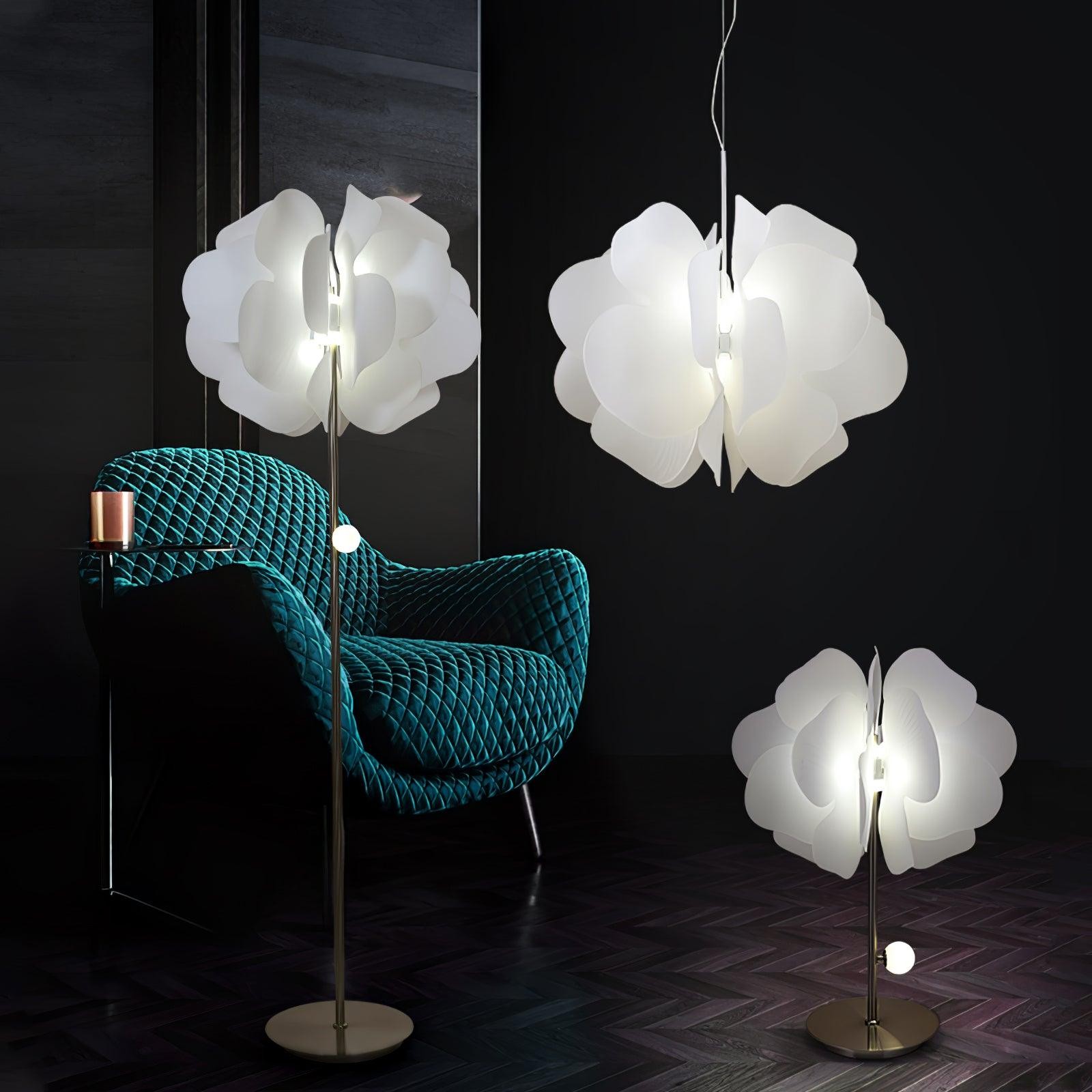 Moderne hanglamp met plastic bloemendesign HL673
