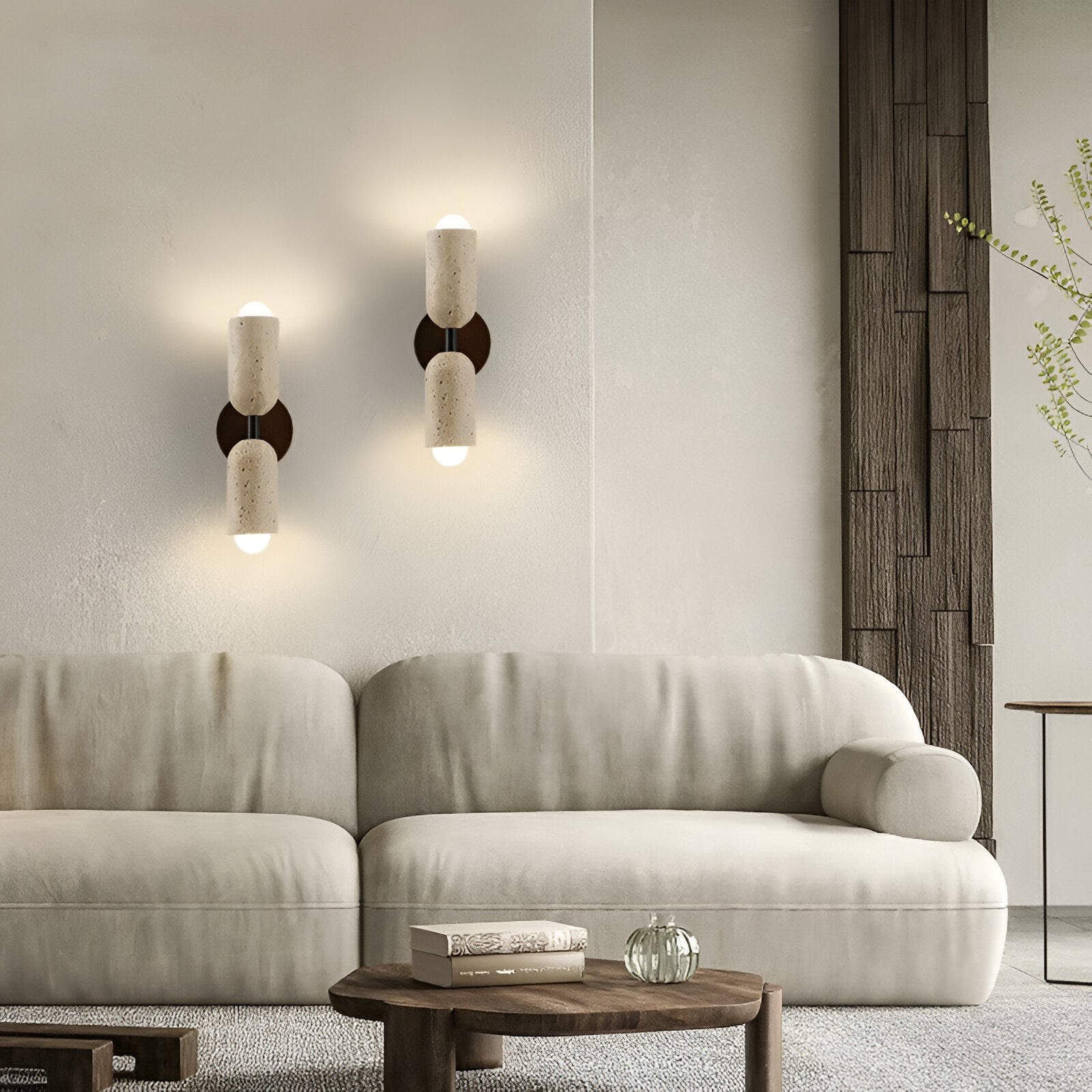 Merrill Travertijn en Hout LED-wandlamp HL3515