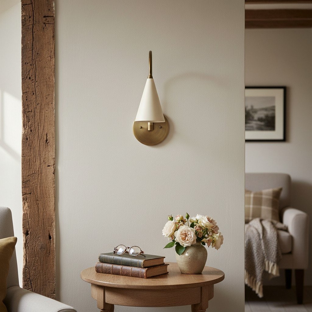 Curva Metalen Vintage Wandlamp - Elegante Kegelvormige Kap voor Slaapkamers HL1756