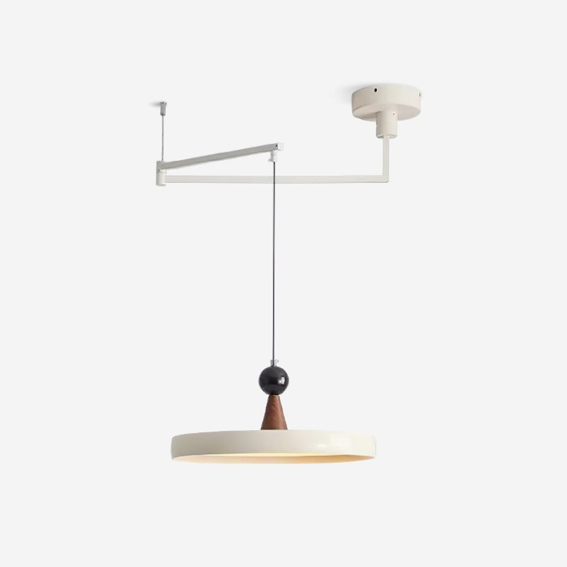 Moderne schijfvormige hanglamp met zwenkarm HL1071