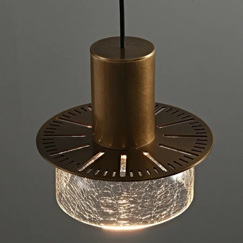 Retro hanglamp van gebarsten glas HL1253