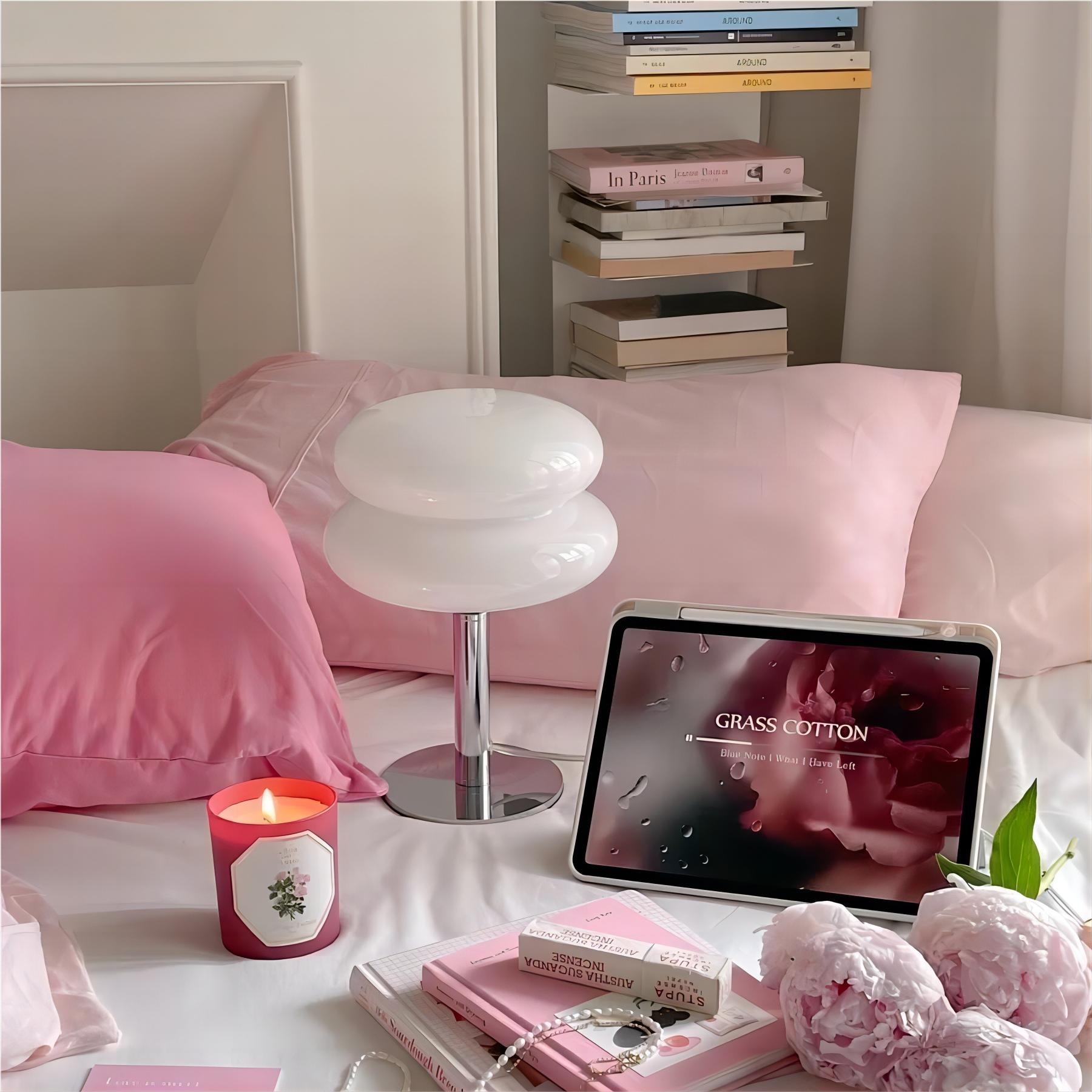 Bauhaus Dubbele Glazen Tafellamp - Sculpturale Gelaagde Nachtlamp voor Slaapkamer en Bureau HL22