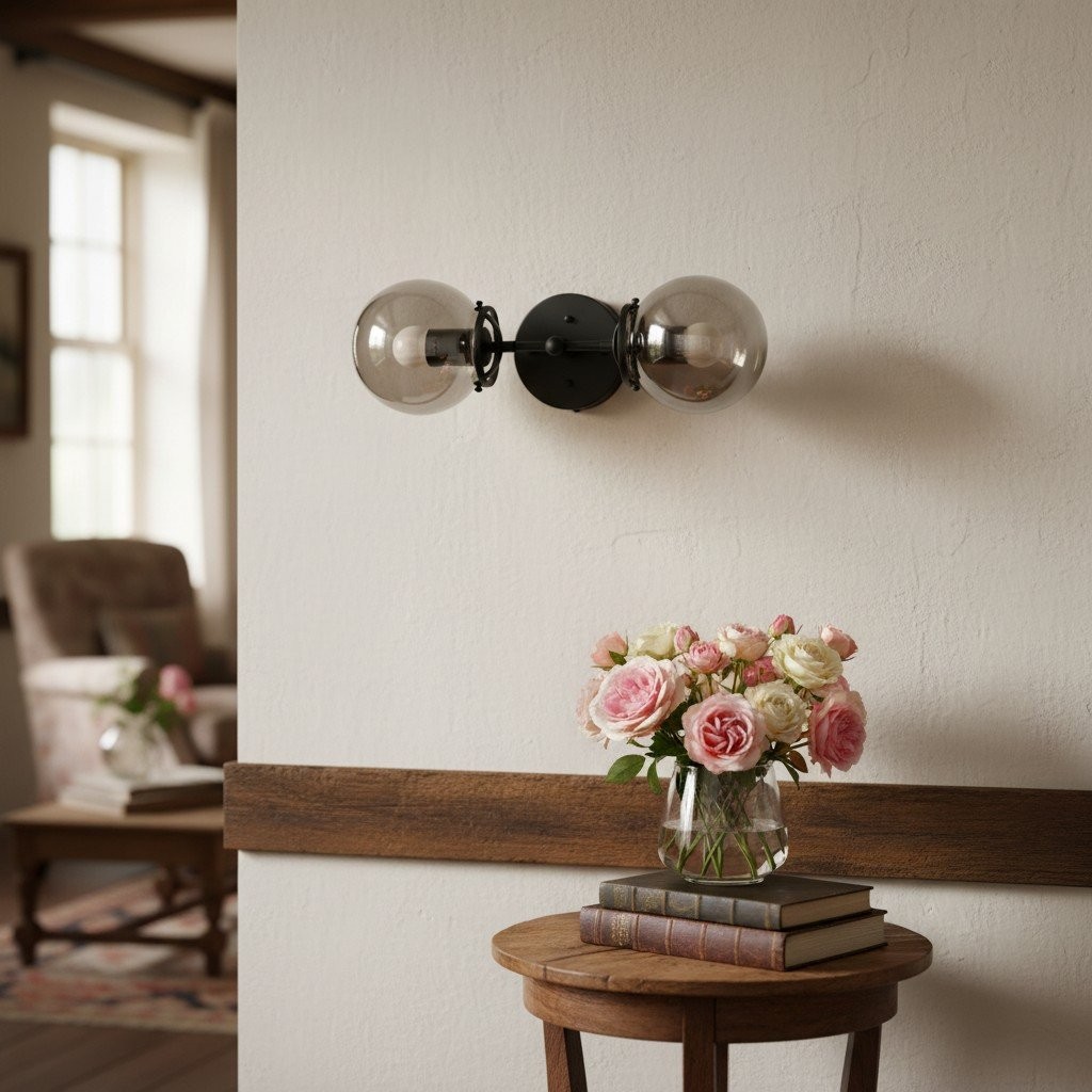 Lumio Globe Dubbele Globe Badkamer Wandlamp - Rustieke Boerderij Badkamer Wandlamp HL1698