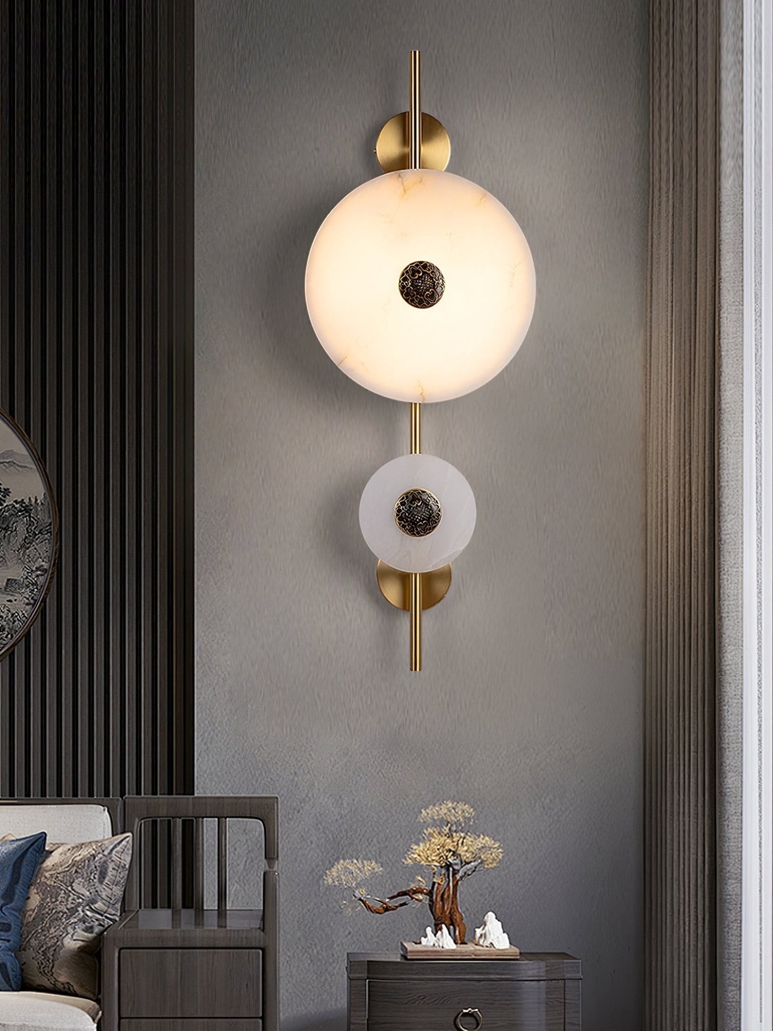 Lichte luxe schijfvormige wandlamp HL346