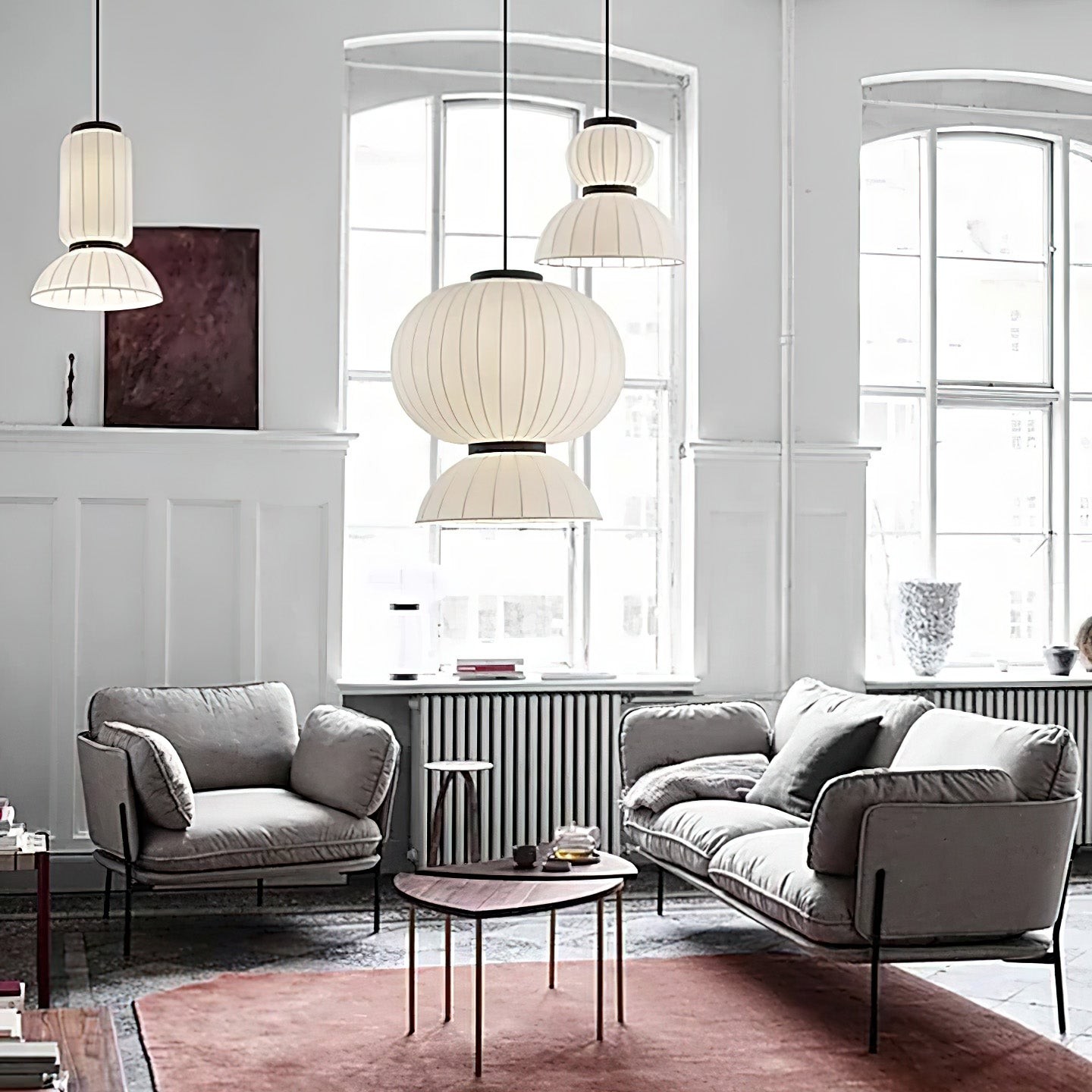 Moerbei Zijden Lantaarn Hanglamp HL680