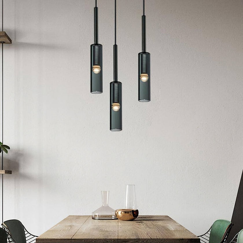 Moderne cilindrische glazen hanglamp HL961