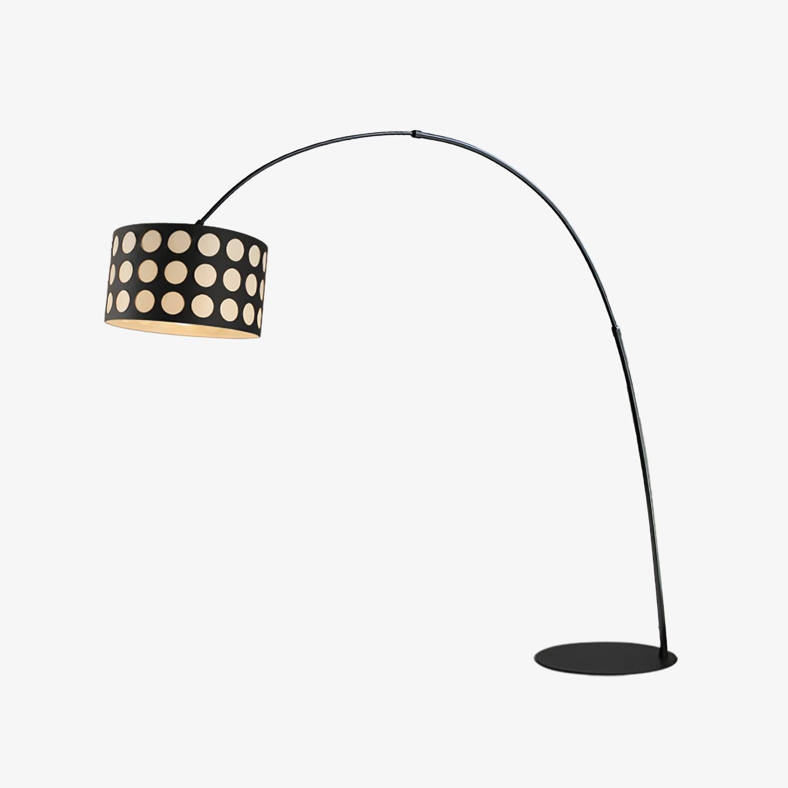 Moderne stoffen vloerlamp met stippenboog HL1119