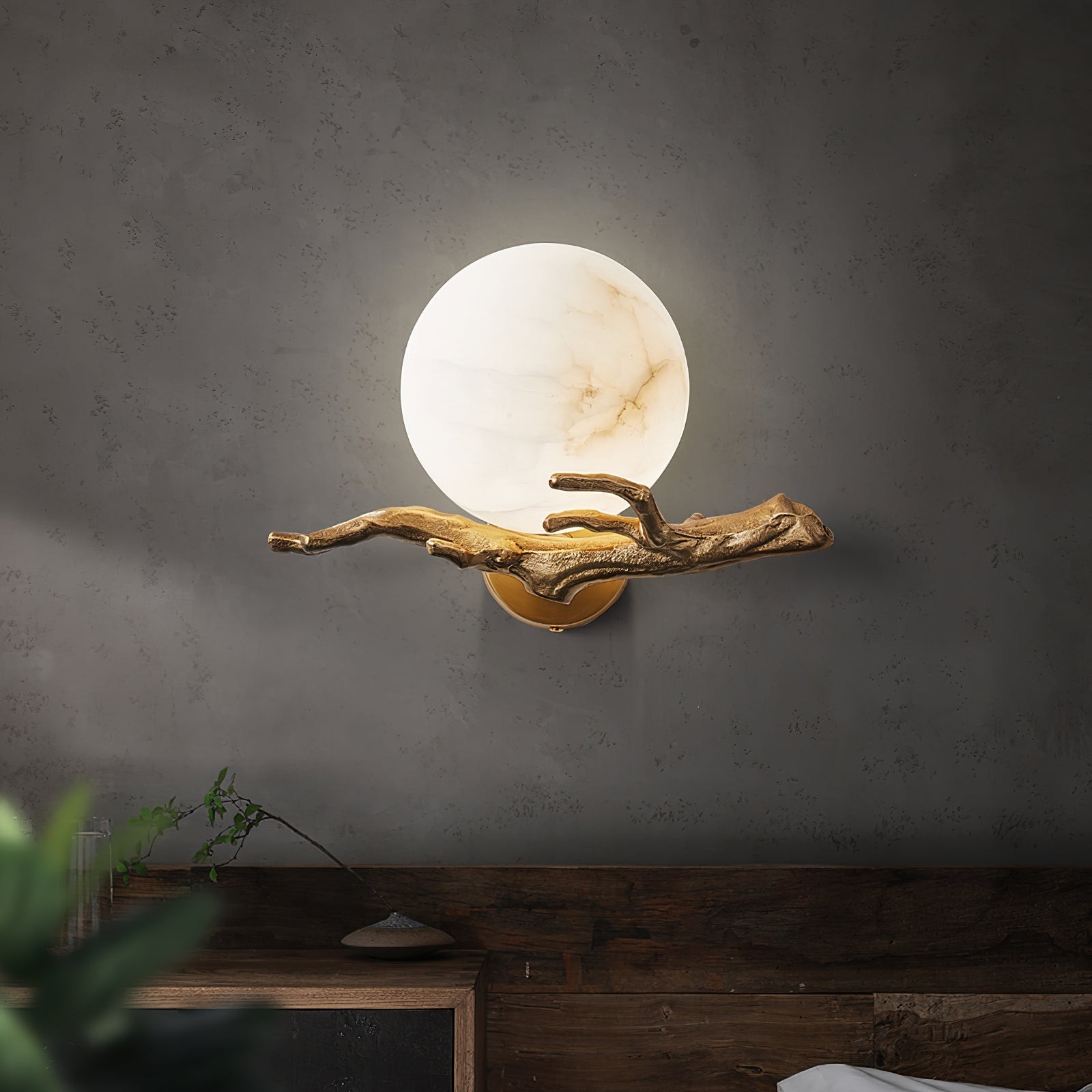 Retro Twigs Alabaster wandlamp HL2988