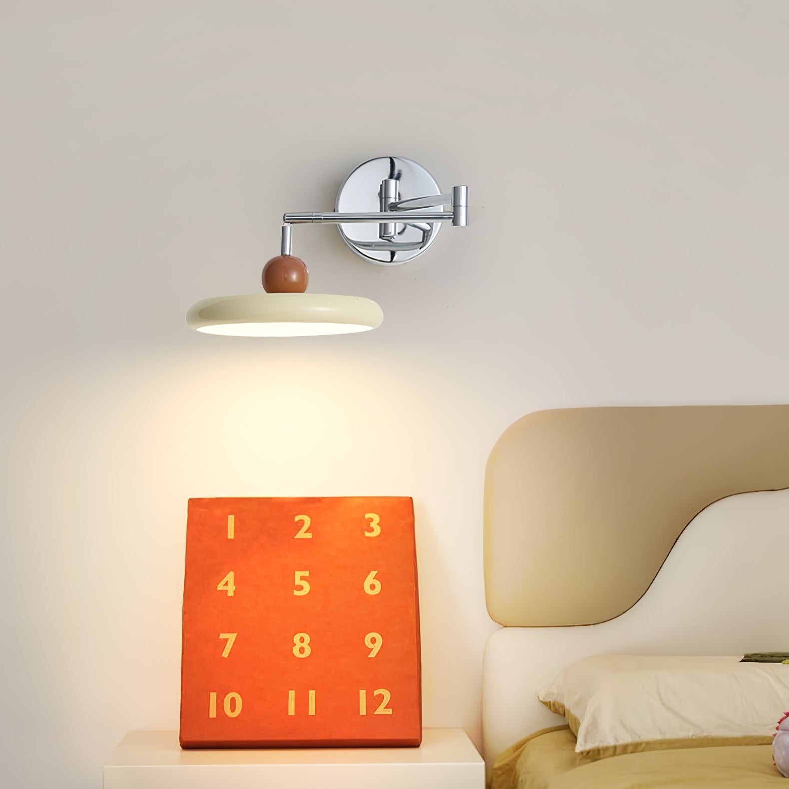 Creatieve crèmekleurige stijl draaibare wandlamp met zwenkarm HL609