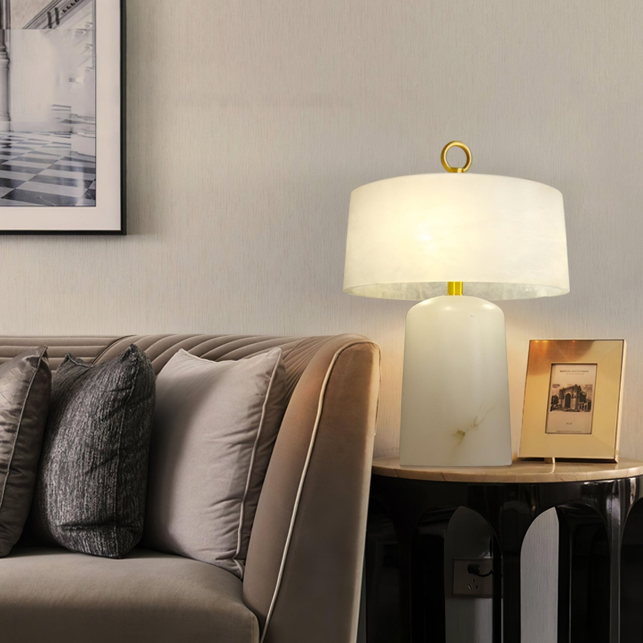 Lichte luxe stijl marmeren stenen tafellamp HL355