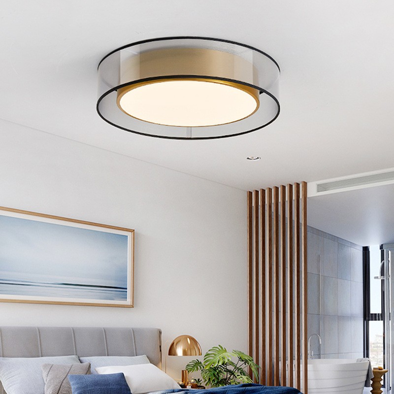 Moderne luxe ronde schijf messing plafondlamp HL172