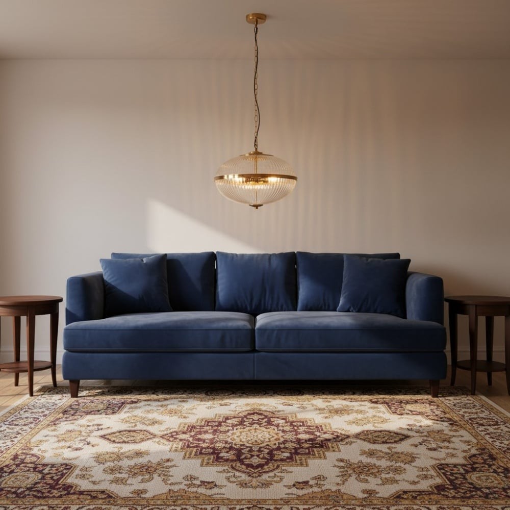 Luntra Moderne hanglamp met meerdere lichtpunten en getextureerd glas voor slaapkamers en gangen HL2147