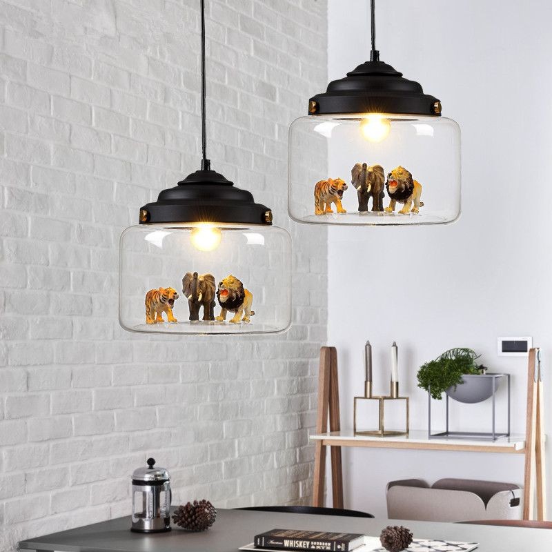 Glazen Kap Little Zoo Hanglamp Voor Kinderkamer HL30