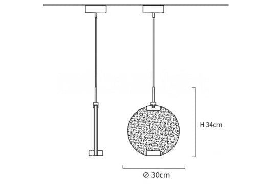 Horo hanglamp met messing frame HL1210