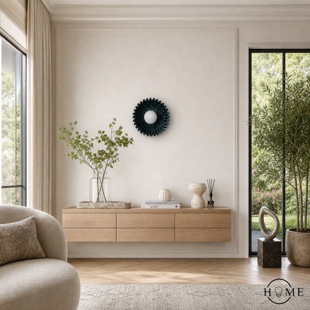 Kunststof lampenkap keramische bloem wandlamp HL375