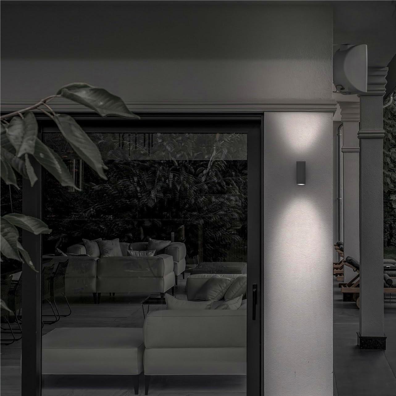 Moderne vierkante zwarte lange kubus wandlamp HL199