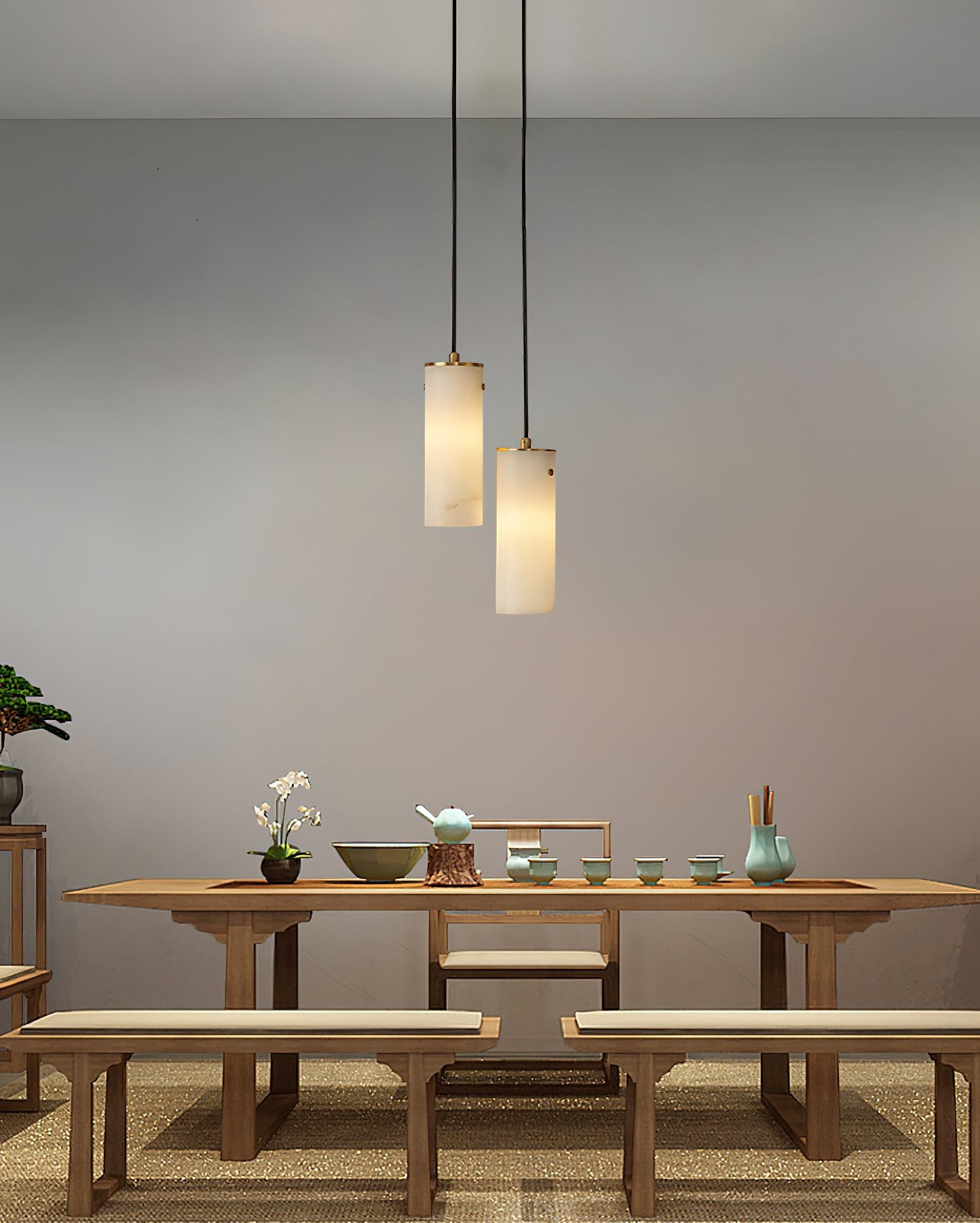 Nula verticale alabaster hanglamp HL2979