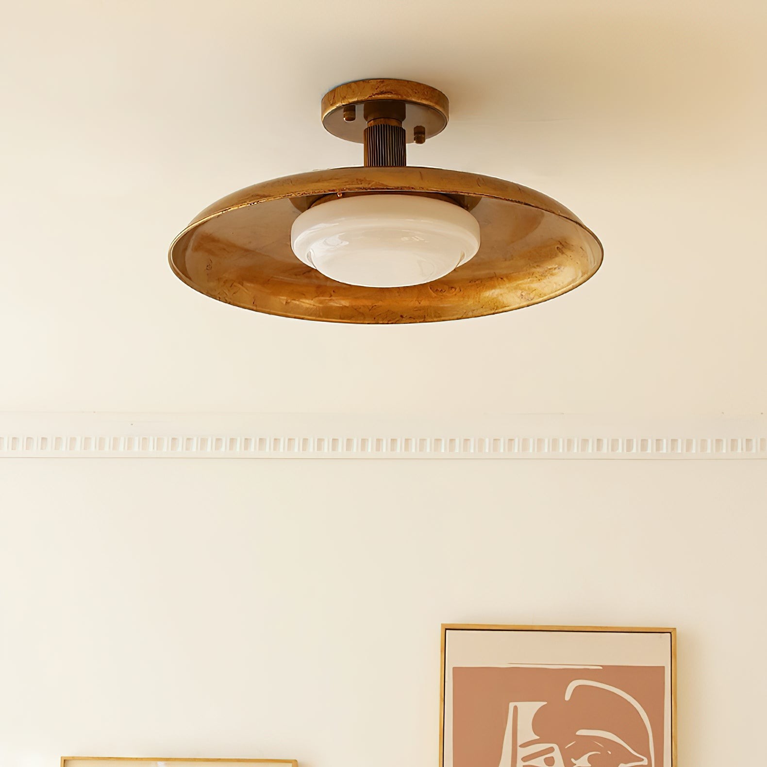 Plafondlamp met plat paneel in potdekselstijl HL3250