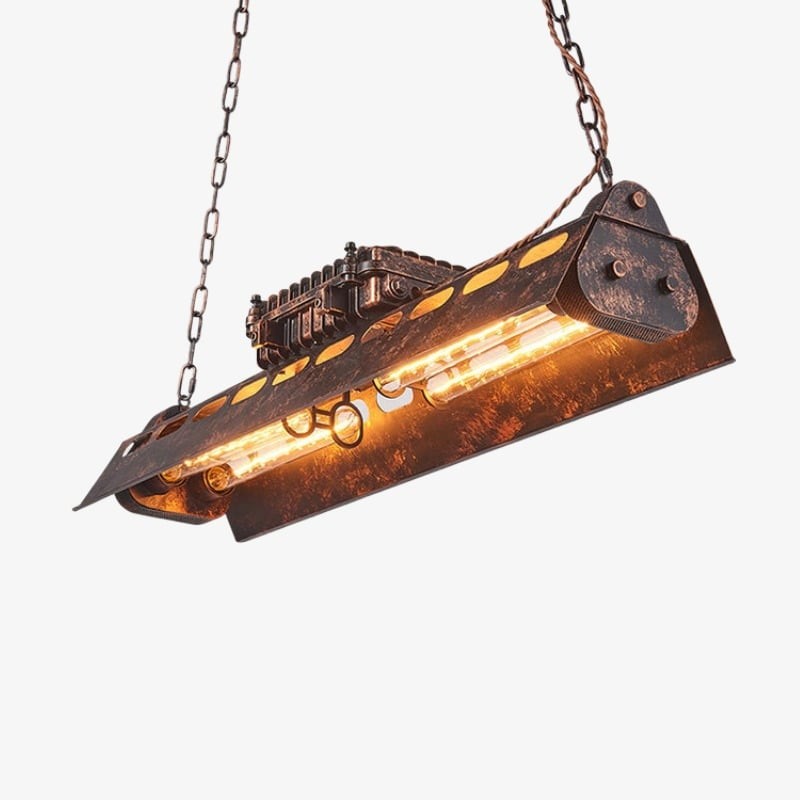 Industrax Steampunk Lineaire Kroonluchter - Vintage Verlichting met Metalen Frame voor Eet- of Woonkamer HL2306