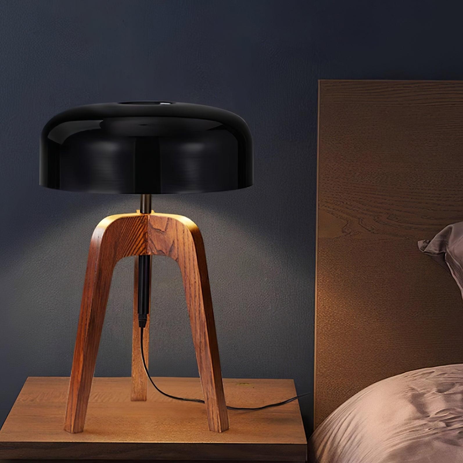 Minimalistische houten statief tafellamp HL879