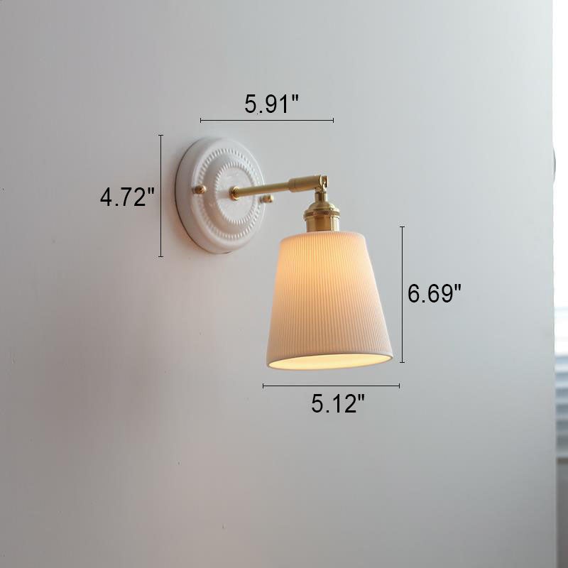 Vintage Japanse keramische messing wandlamp met 1 lamp HL1400