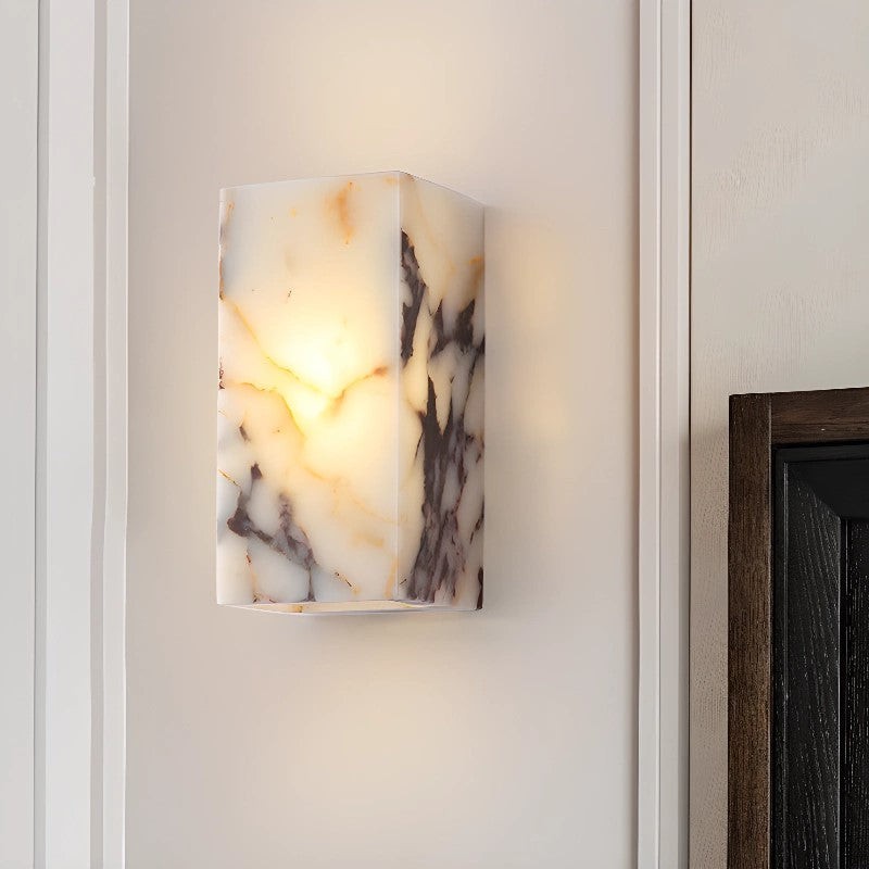 Vierkante marmeren wandlamp HL3178