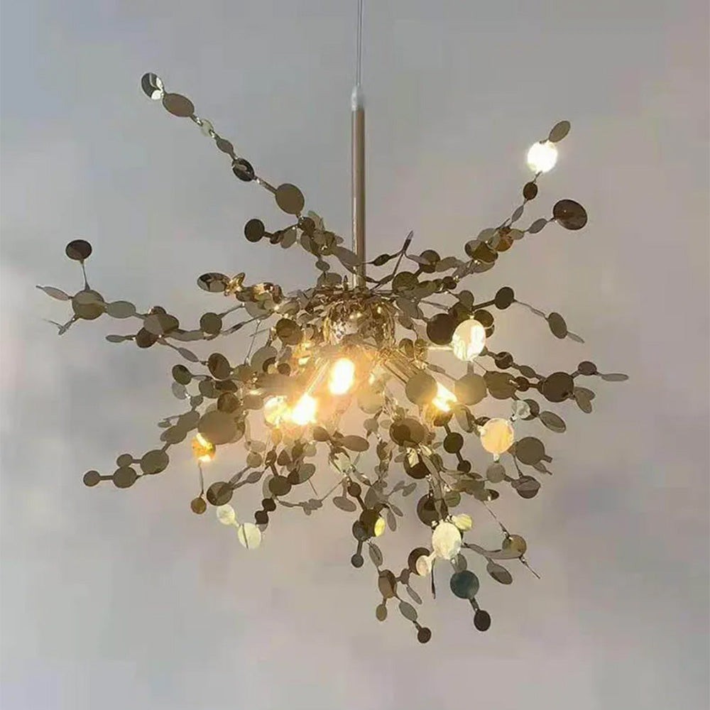 Moderne creatieve decoratieve bladroestvrijstalen hanglamp HL466